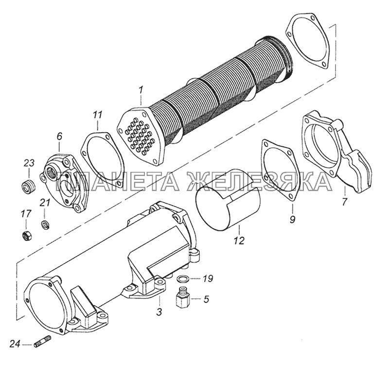 740.20-1013200-10 Теплообменник масляный КамАЗ-6520 (Euro-2, 3)